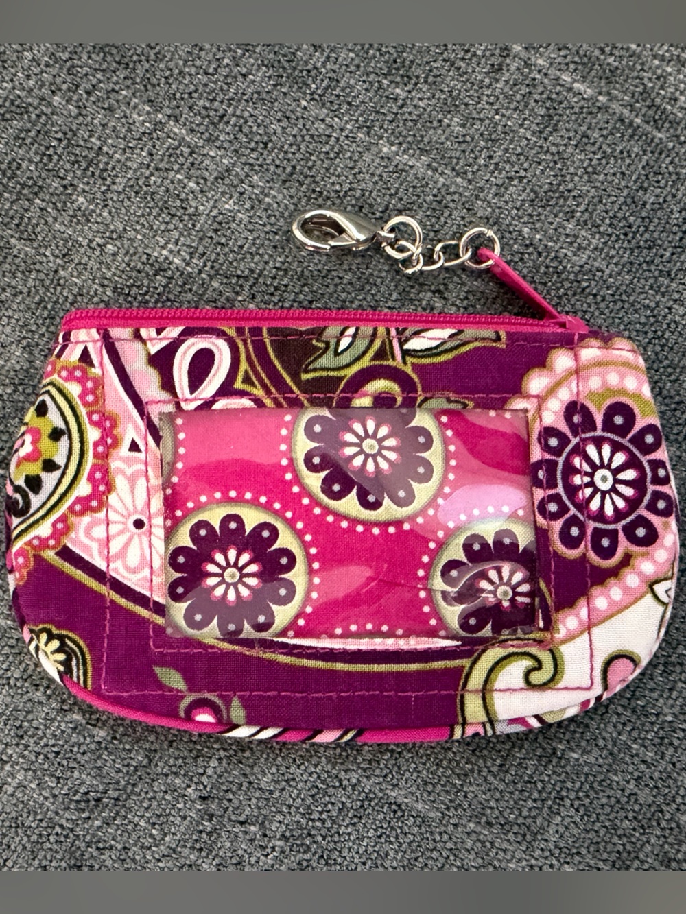 Vera Bradley Pink Purple Floral Quilted Phone Wrist Pouch